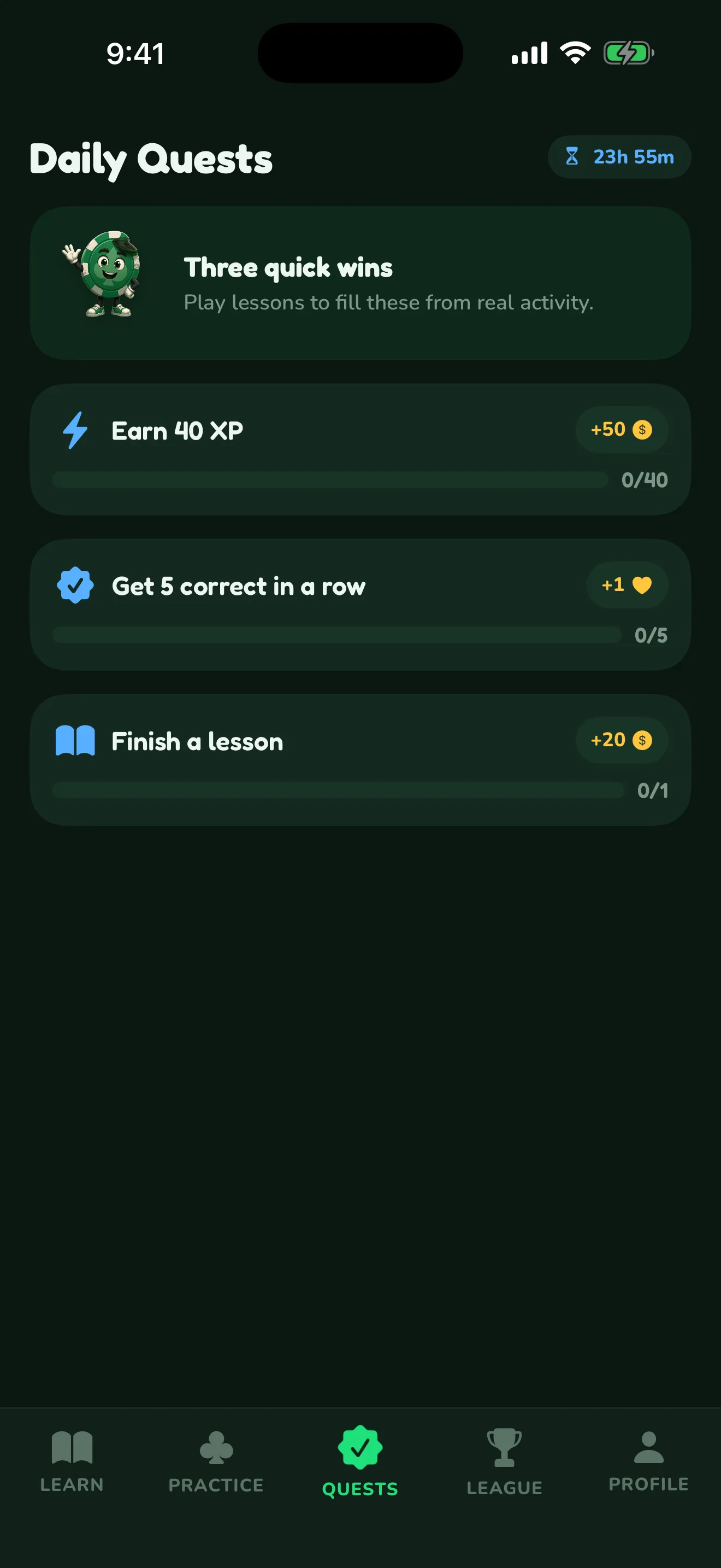 PokerSharp daily quests